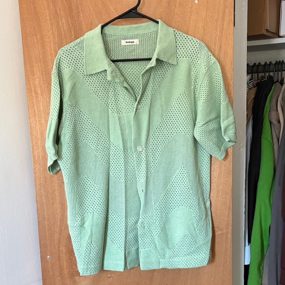 Madhappy Mint Green Casual Button Down Shirt